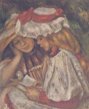 Pierre Renoir Two Girls Reading Norge oil painting art